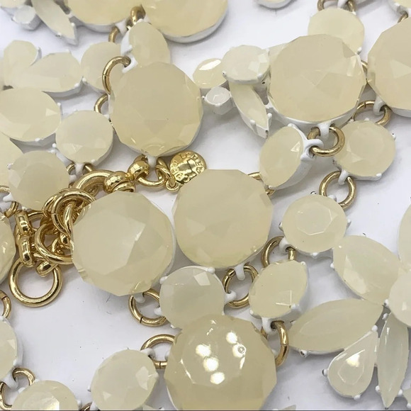 J. Crew Cream/White Stacked Translucent Fan Necklace - Picture 3 of 4